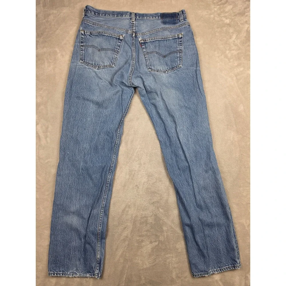 Vintage Levi's 501 Jeans Mens 38x34 Fit 36x34 Blue USA Made Button Fly Denim 80s